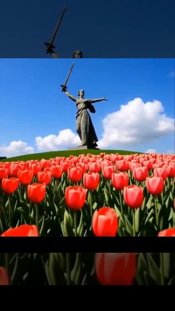 Родина мать в саду цветов! Родина-мать зовёт! Скульптура, Героям Сталинградской битвы на Мамаевом к