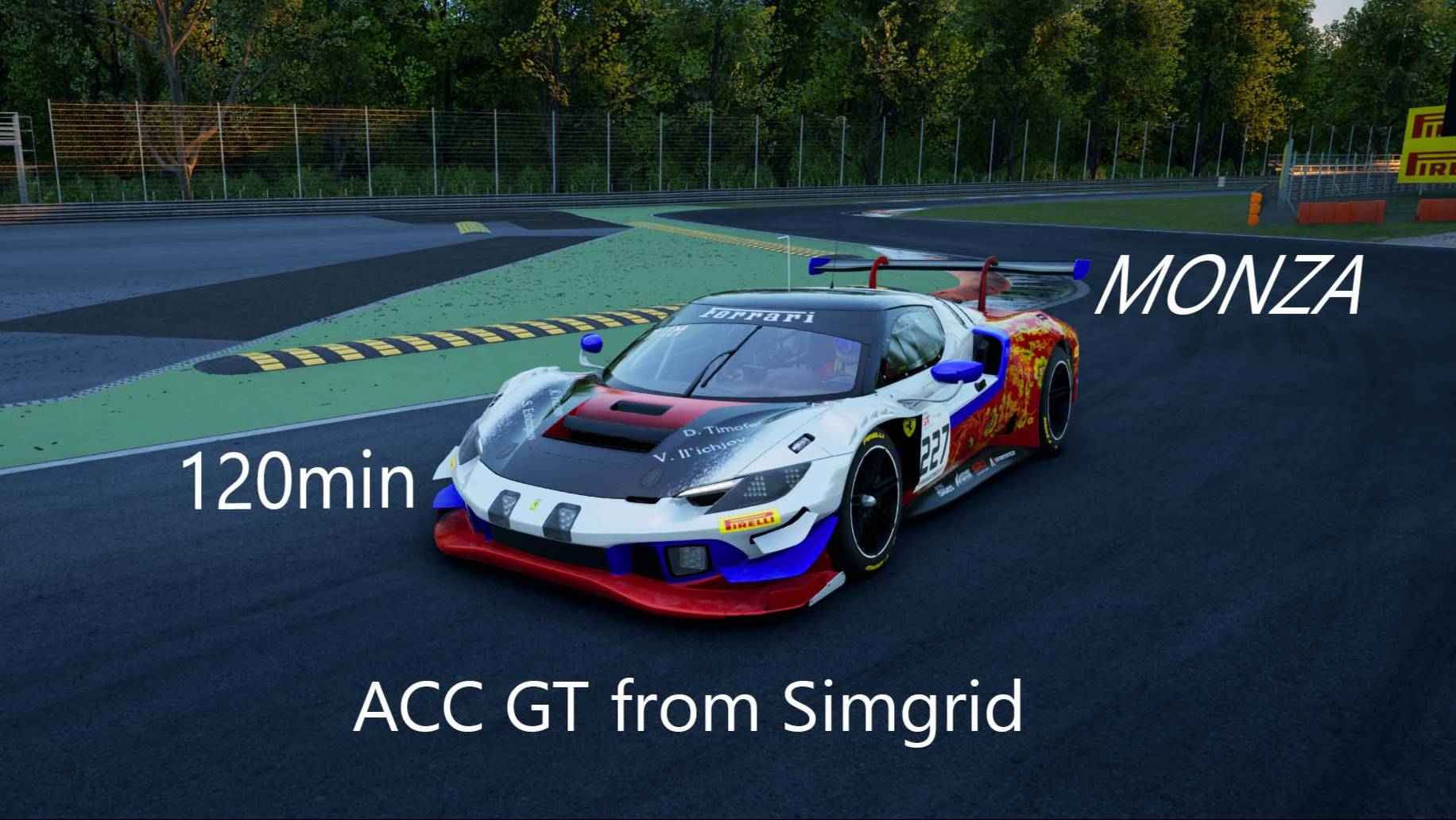 Assetto Corsa Competizione. ACC-GT и SimGrid . 120 минут Monza