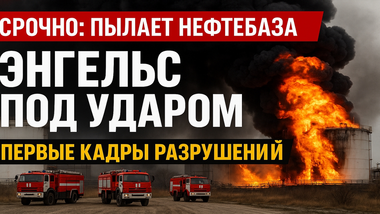 🚨 Срочно! В Энгельсе пылает нефтебаза — удар БПЛА по военным объектам
