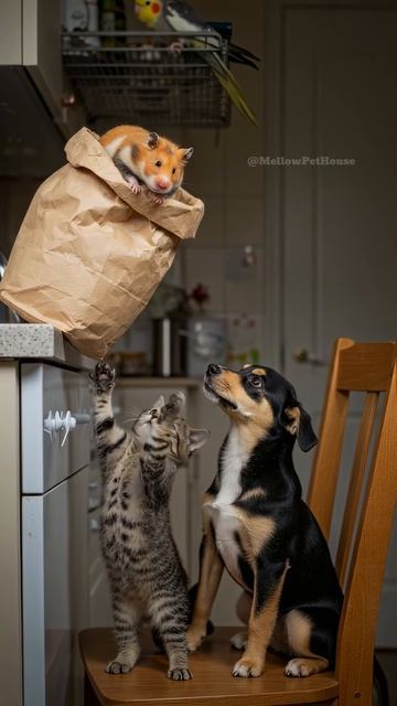 Hamster, Kitten, and Puppy – The Cat’s Rescue Mission… Will It Succeed？