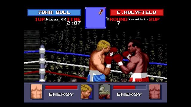 Играю с братком в Sega Mega Drive "Evander Holyfield's Real Deal Boxing"