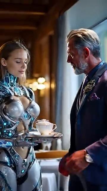 AI Humanoid Robot Waitress Falls in Love with a Billionaire #shorts