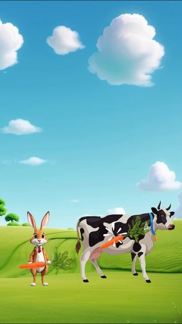 hjxNNEvplTA - A Greedy Hare and a Cow #shorts #viral #cartoon #shortsfeed #viralshorts #fyp #animati