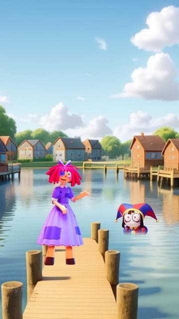 kyUwCnwQ5PA - Pomni was pushed into the lake. #shorts #viral #cartoon #shortsfeed #viralshorts #anim
