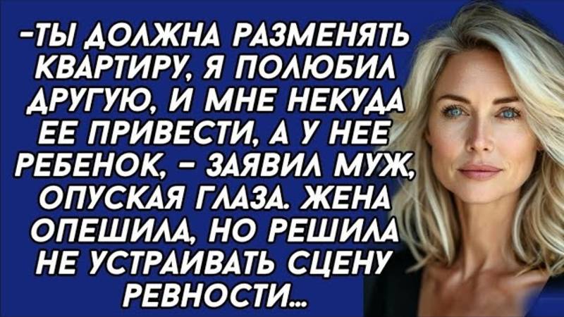 Ты должна разменять квартиру, я полюбил другую, и мне некуда ее привести,–заявил муж