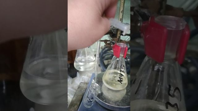 начало обработки тех реакций - добавление воды