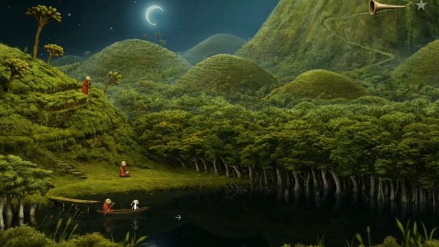 Часть 92 Прохождение игры Samorost 3 от Kibertok Гном плывет с монахом через озеро на лодке