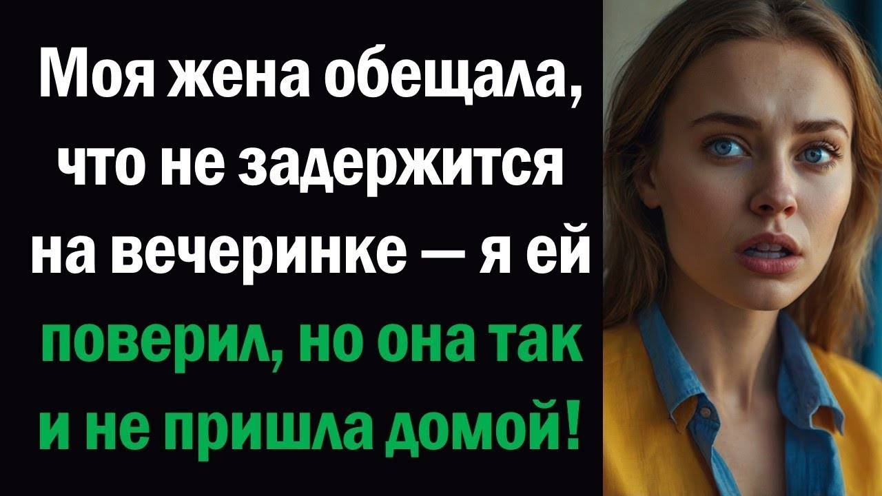 Моя жена обещала, что не задержится на вечеринке — я ей поверил, но она так и не пришла домой!