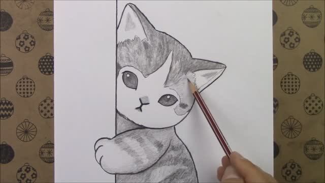 Как нарисовать простую кошку карандашом