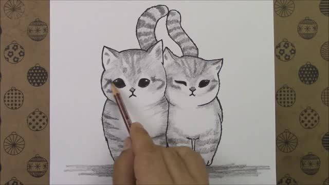 Как рисовать милых кошек легко шаг за шагом - Наше хобби Рисунки карандашом Легкие рисунки