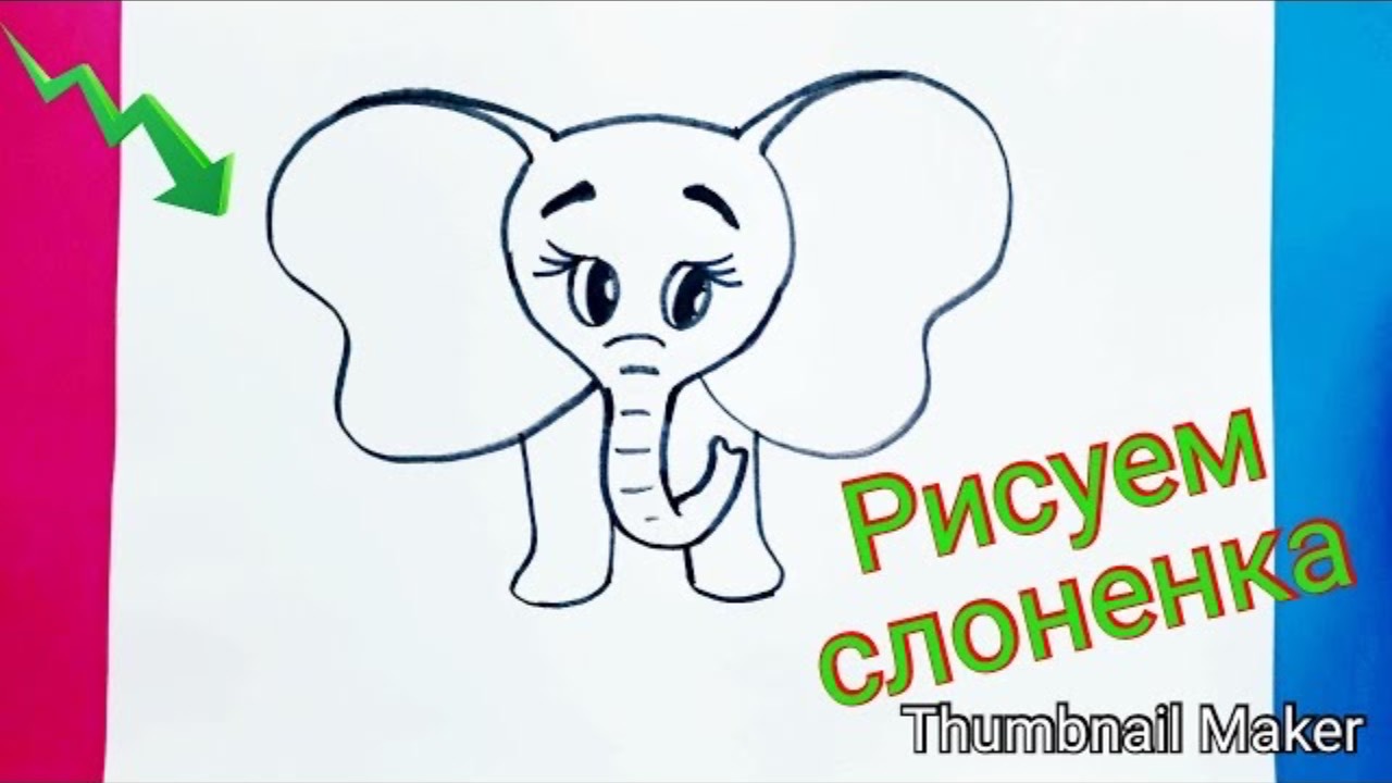 Как нарисовать СЛОНИКА 🐘ПОЭТАПНО🎨Учимся рисовать ✍️ Рисуем слоника 🌸