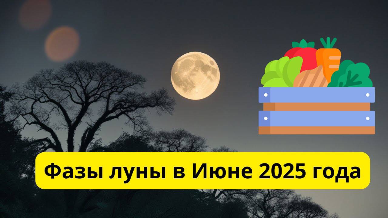 Фазы Луны лунный календарь на Июнь 2025 года