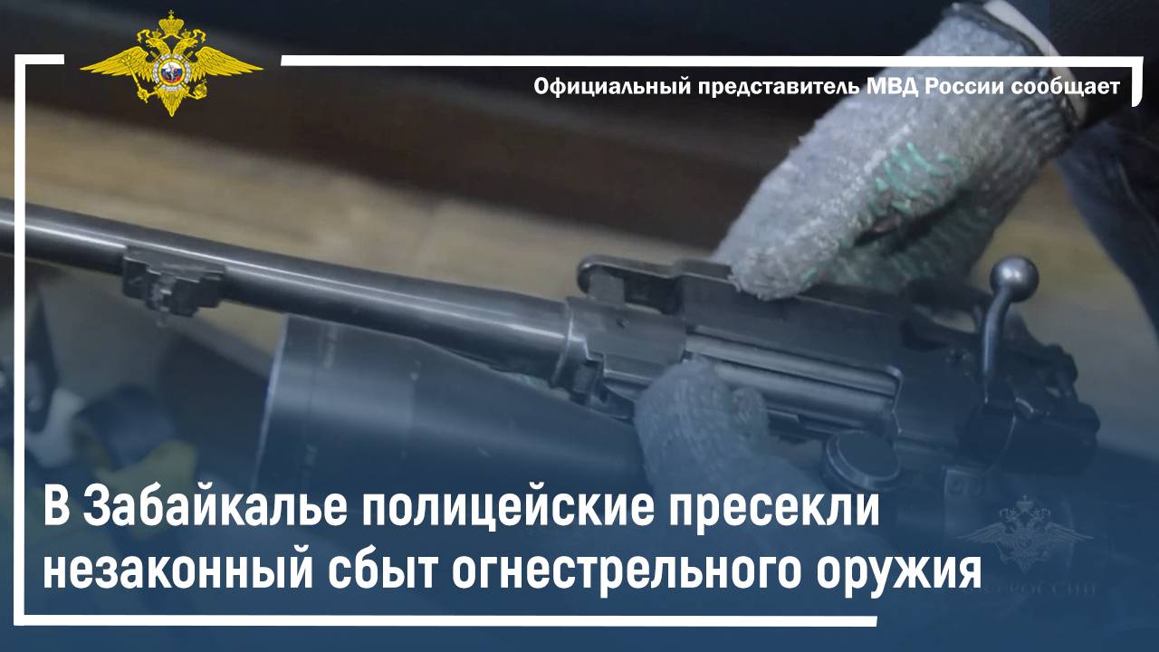 В Забайкалье полицейские пресекли незаконный сбыт огнестрельного оружия