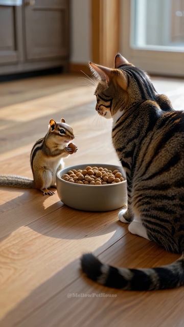 Locked Eyes With the Cat—Will the Squirrel Survive？