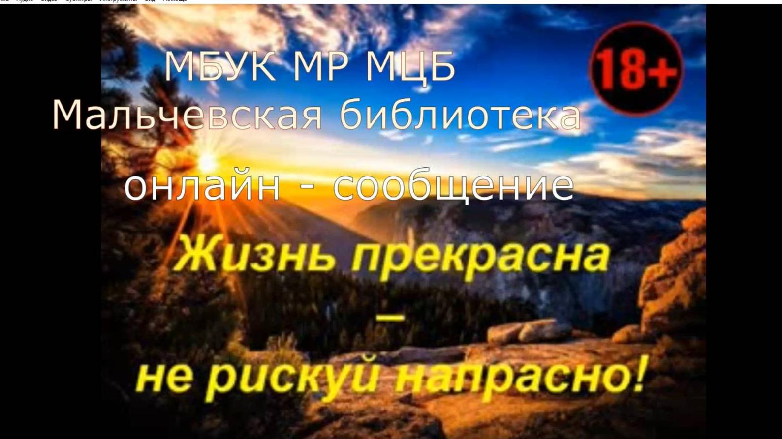 Онлайн-сообщение "Жизнь прекрасна - не рискуй напрасно"