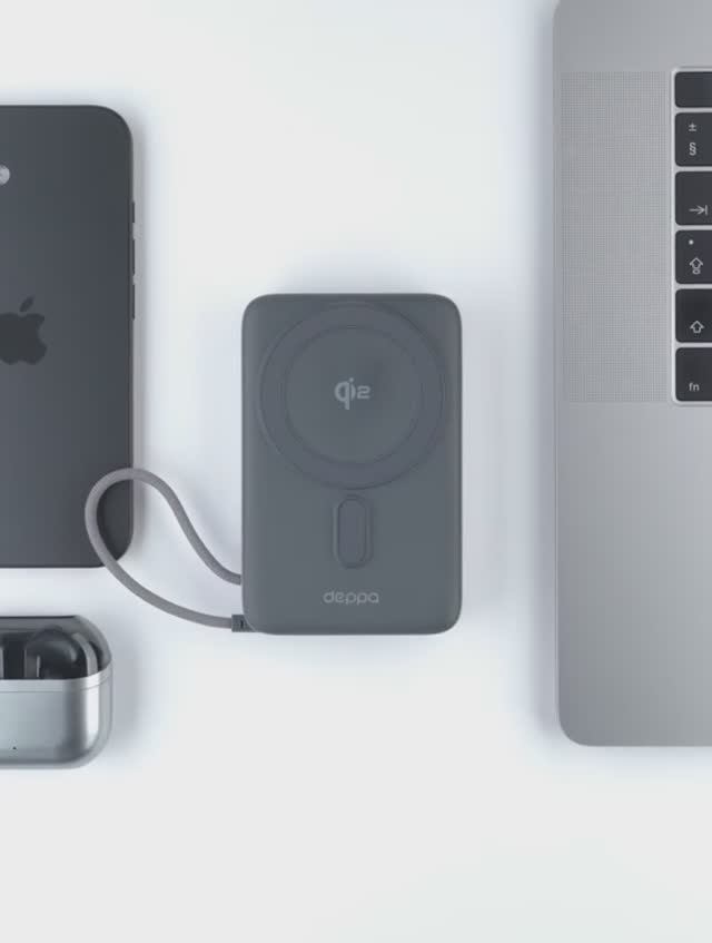 Внешний аккумулятор NRG MageSafe QI2 10000 мА-ч, 15Вт Qi от Deppa, 33701