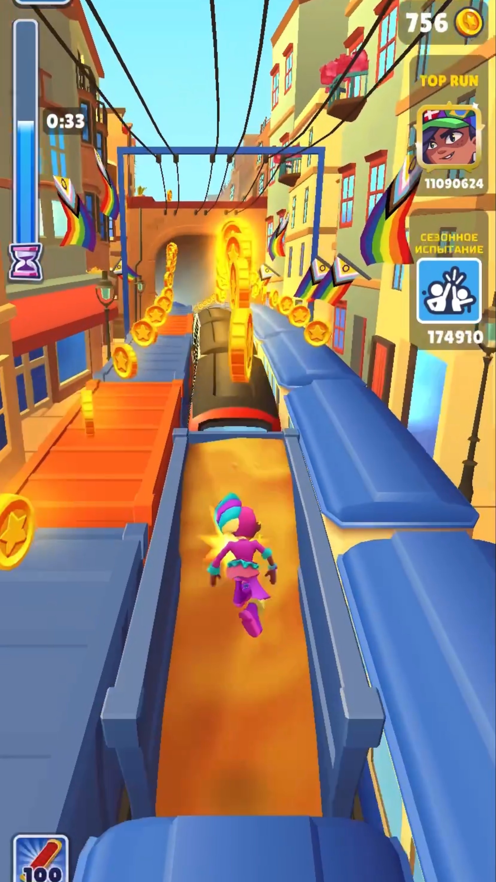 Сезонное испытание на время Барселона subway Surfers