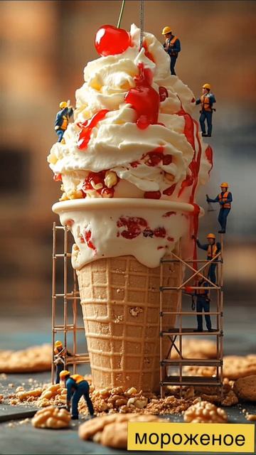 МИНИАТЮРНЫЕ РАБОЧИЕ ГОТОВЯТ МОРОЖЕНОЕ 🍨