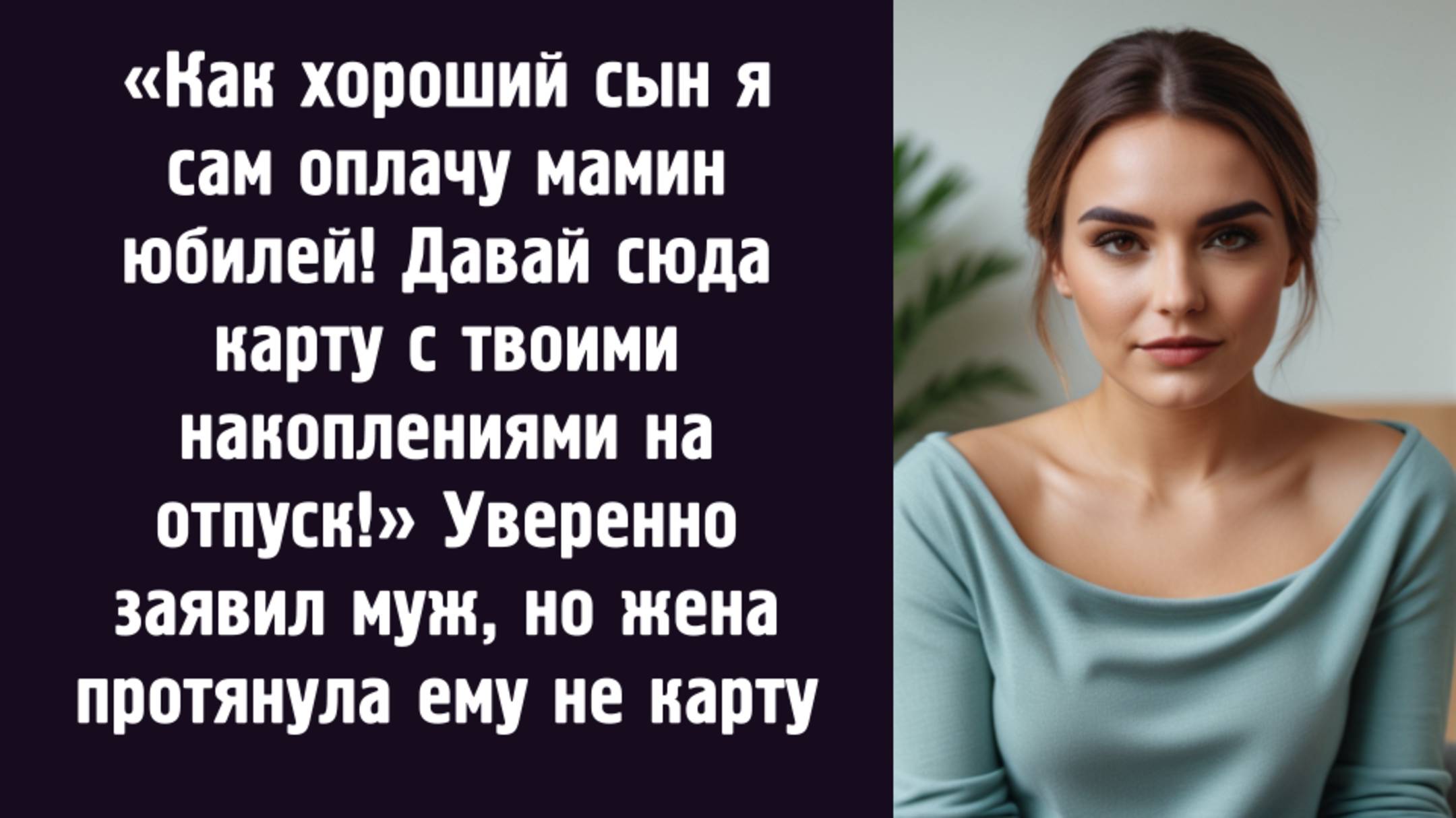 Как хороший сын я сам оплачу мамин юбилей! Давай сюда карту с твоими накоплениями на отпуск!