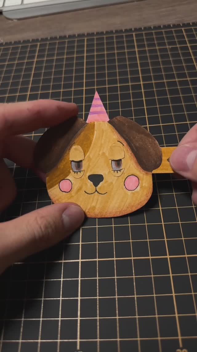 Милый щенок из бумаги с движущимися глазами 🐶✂️