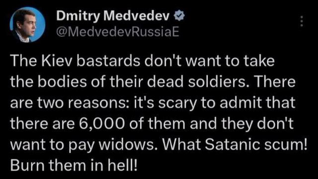 Зампред Совбеза России Дмитрий Медведев прокомментировал срыв договоренностей, достигнутых в Стамбул