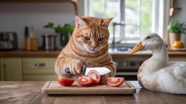 Котик и уточка