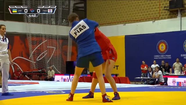 VELYCHKO (UKR) vs PAVLOVA (FIAS 1). EUROPEAN YOUTH AND JUNIOR SAMBO CHAMPIONSHIPS 2024