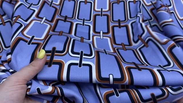 Вискоза  голубого цвета с принтом   крупная цепь 17550
