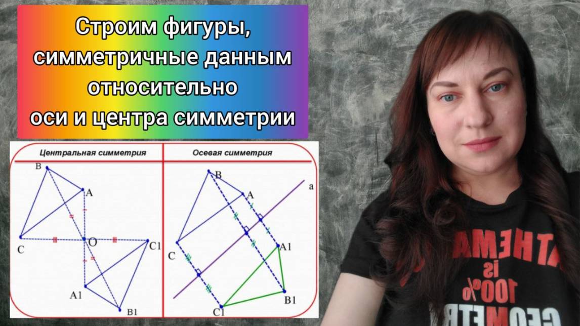 Построение фигур, симметричных данным относительно оси и центра симметрии. #топыкатегорий #обучение