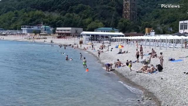 Небуг Туапсинский район Краснодарский край сегодня 7 июня 2025. Обстановка на пляже море и погода