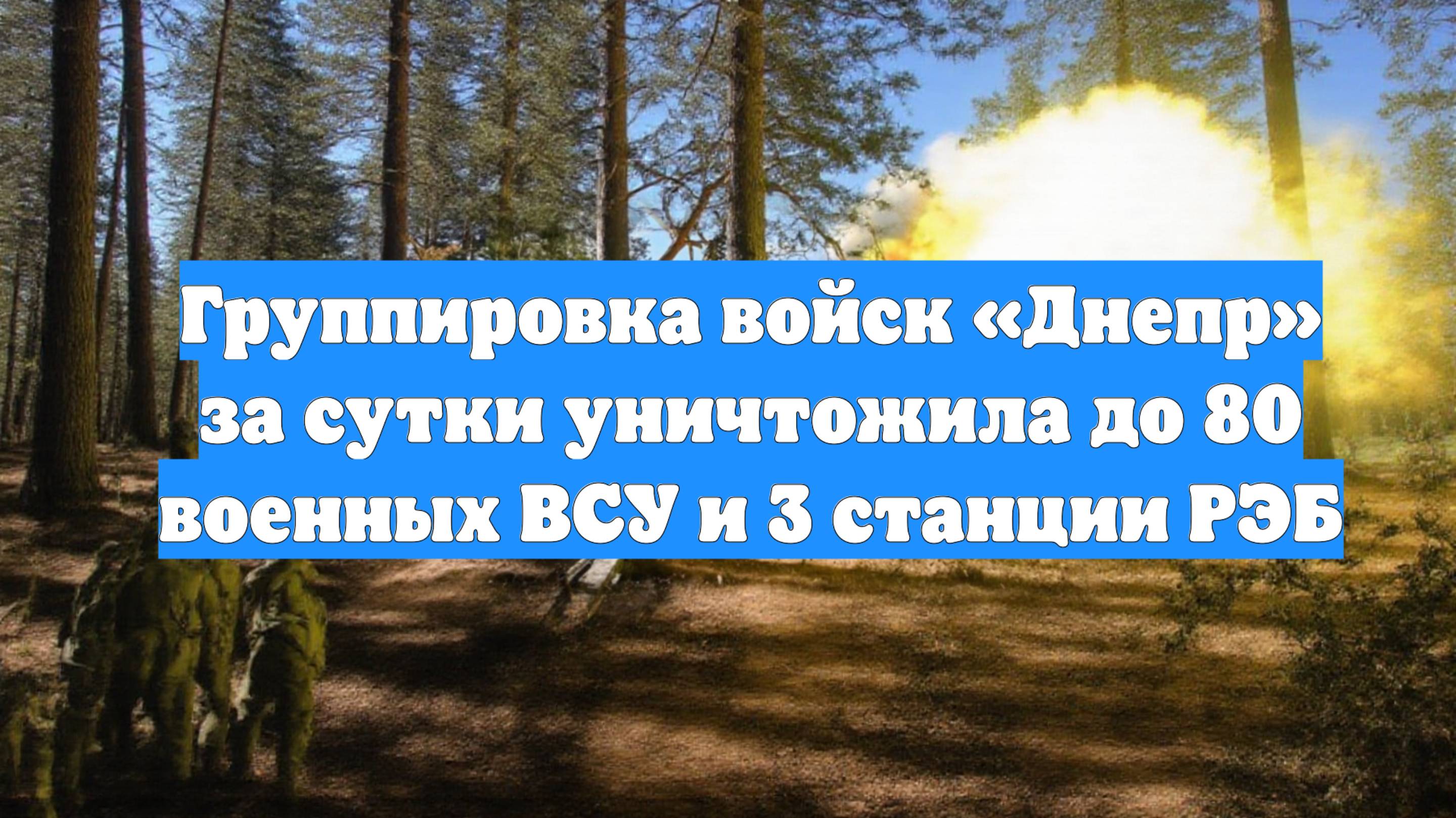 Группировка войск «Днепр» за сутки уничтожила до 80 военных ВСУ и 3 станции РЭБ
