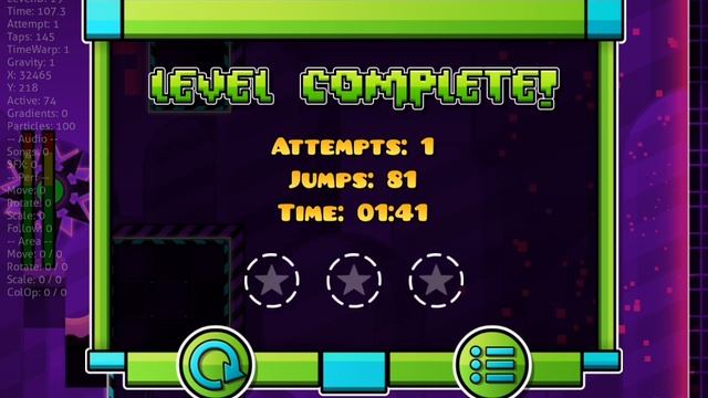geometry dash прохожу 2 уровни с 1 попытки