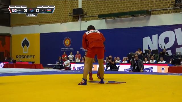 ZAKURAEV (FIAS 1) vs RAHIMOV (AZE). EUROPEAN YOUTH AND JUNIOR SAMBO CHAMPIONSHIPS 2024