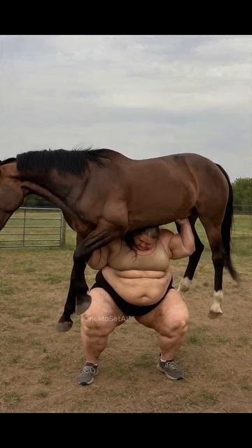 7-футовый силовой агрегат пробует жим лошади - 7 foot powerhouse attempts the horse press