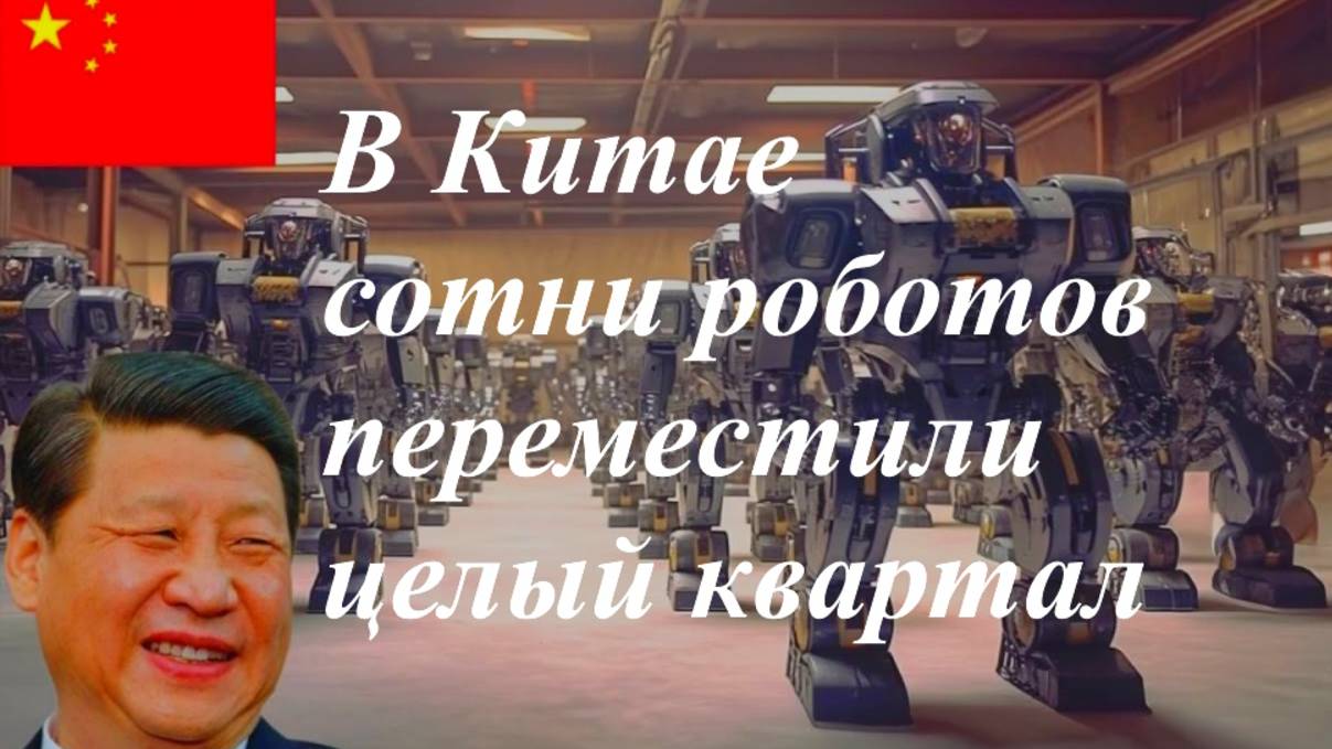 В Китае сотни роботов переместили целый квартал