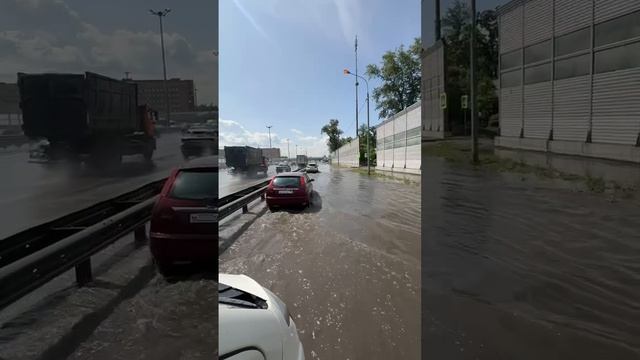 🌧️Последствия ливня с градом в Подмосковье — трассы затопило в Химках, Мытищах и Солнечногорске🌧️