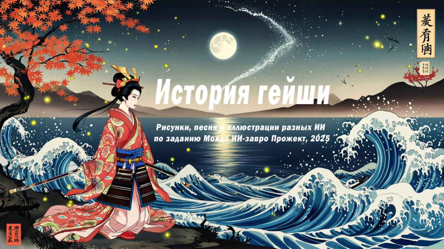 История Гейши. Творчество ИИ. По просьбе Мондо ИИ-завро Прожект