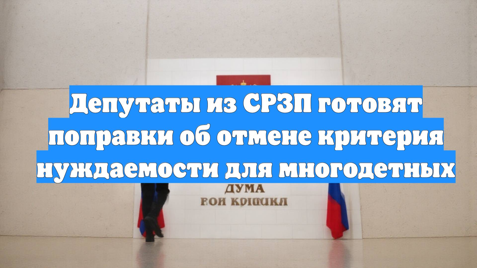 Депутаты из СРЗП готовят поправки об отмене критерия нуждаемости для многодетных