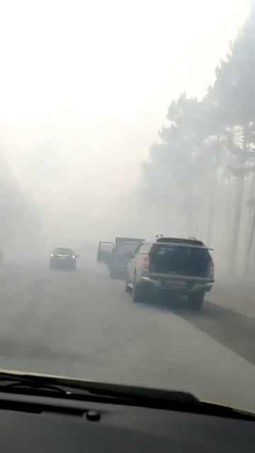 Сплошной дым на трассе