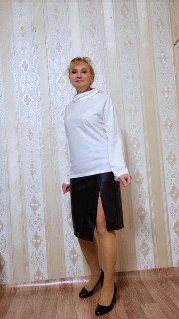 Обзор - Белоснежная водолазка с широким воротом от Yumi wardrobe