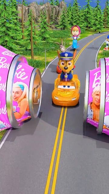 🎀 Crazy Cars & Funny Cars VS BOLLARD BARBIE Splash