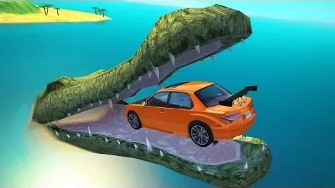 Прыжок в пасть гигантского крокодила и крушение - BeamNG.drive