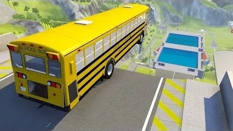 Скоростные прыжки в бассейне - BeamNG.drive