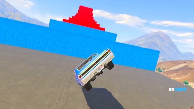 FlazinHOW FAR CAN THE TRACK MACHINE CLIMB UP THE STAIRS! - EXPERIMENTS IN GTA 5 ONLINE