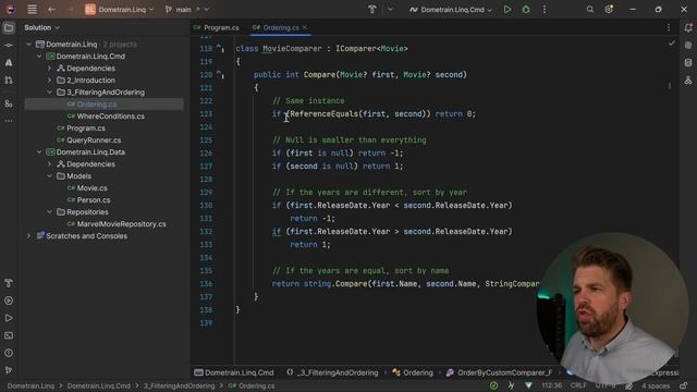 15. Using a custom comparer to order