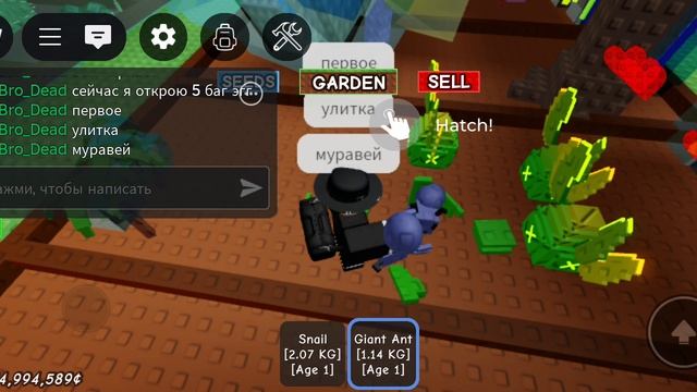 Открыл 5 баг эгг в Grow A Garden