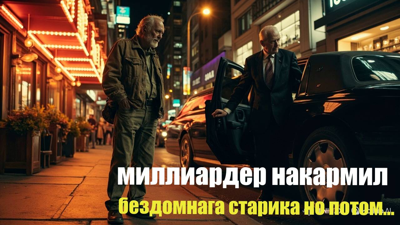 миллиардер накармил бездомнага старика но потом...