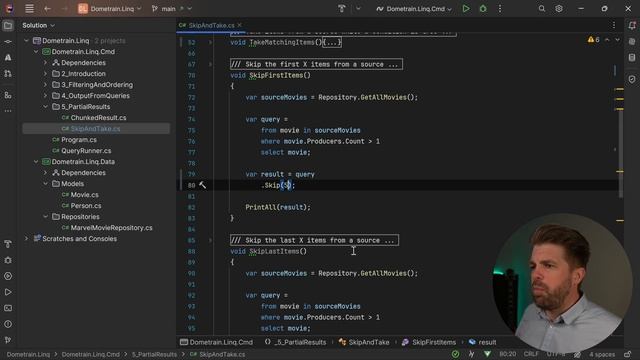 24. Using Skip, Take and TakeWhile to retrieve a specific result