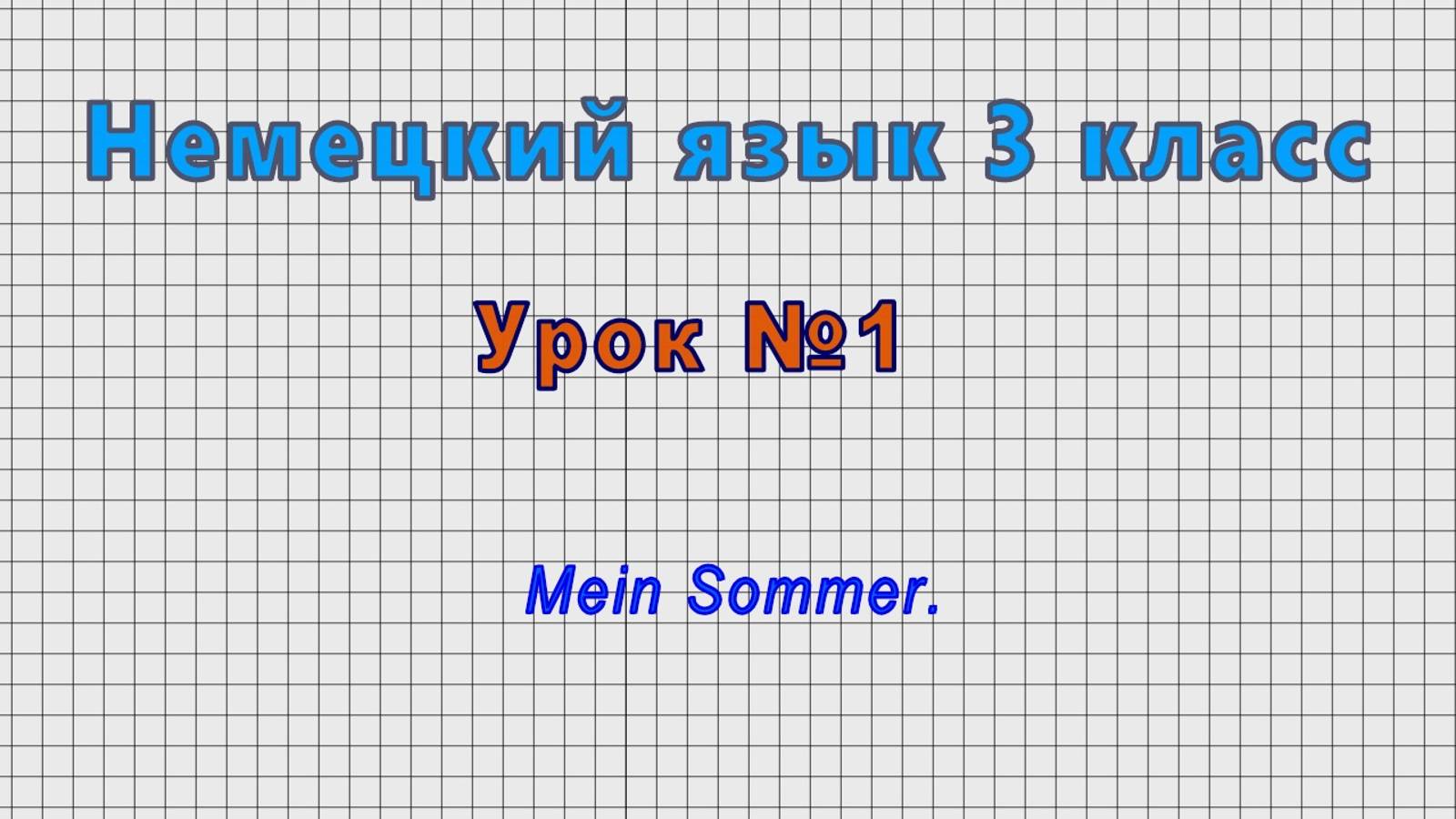 Немецкий язык 3 класс (Урок№1 - Mein Sommer.)