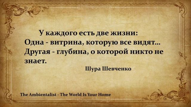 The Ambientalist – The World Is Your Home